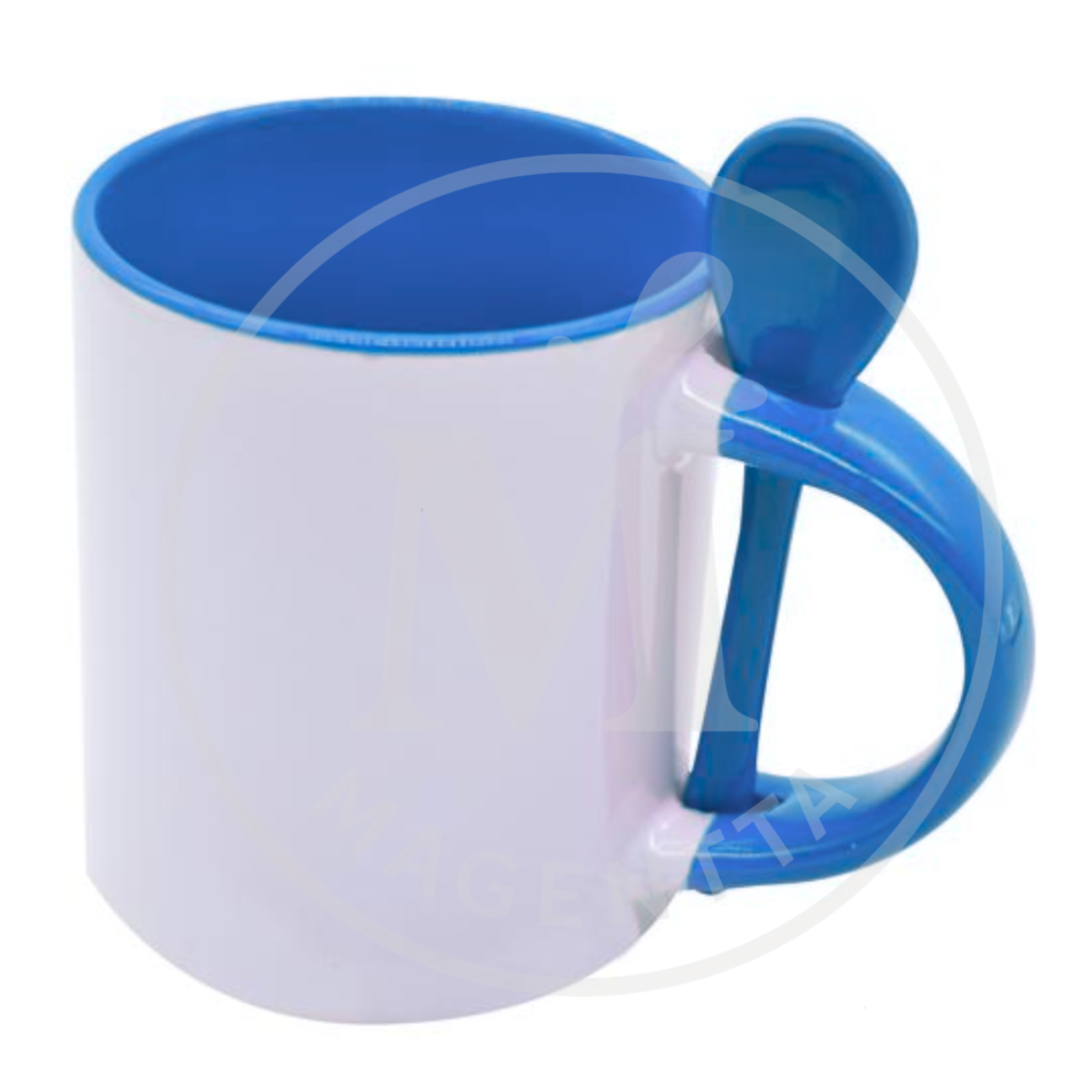 Mug fondo color con cuchara
